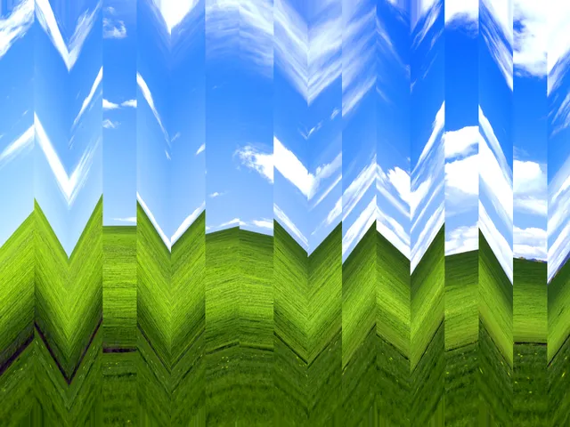 Image preview with vertical strips leaning by different amounts.