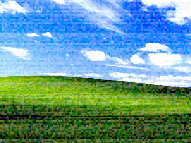 Image preview covered with colored static and horizontal noise bands.