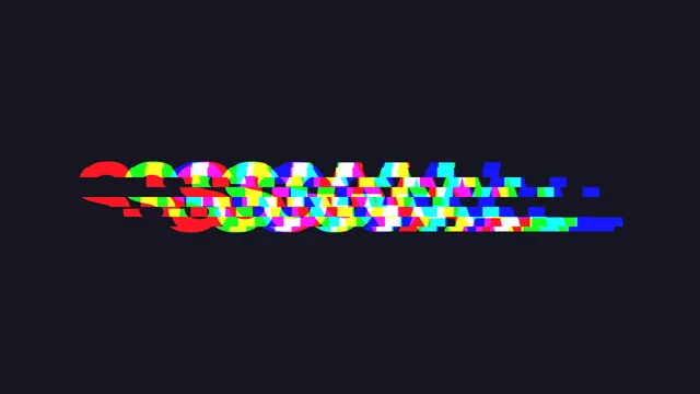 An exaggerated SIGNAL treatment with wide color duplicates and displaced strips that break the continuity of the letters.